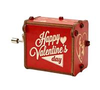 TARSHYRY Boîte à Musique en Bois gravé, Boîte à Musique Vintage à Manivelle avec Rythme et Volume Réglables, Coffret Compact Décoratif en Pin pour la Décoration Intérieure, (Rouge)