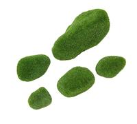 TARSHYRY Boules de Mousse pour Aquarium, Mousse Artificielle 5 Taille Artificielle Résine de Résine Verte avec des Pierres Forme de Fausse pour le Pêche à Poisson Décorative
