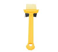 TARSHYRY Brosse Nettoyante 2 en 1, Griffes élastiques Double Face et Brosse Rigide, avec Poignée Antidérapante et Conception Résistante à la Flexion, pour Poils D'animaux, Meubles, (YELLOW)