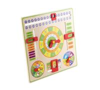 TARSHYRY Calendrier pour Tout-Petits, Horloge d'apprentissage éducative Précoce, Horloge en Bois Multifonctionnelle, Jouet pour Enfants, Calendrier, Heure, Date, Saison, Météo, Enfants