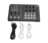 TARSHYRY Carte Son Live Réduction du Bruit Professionnelle Plug and Play Changeur de Voix Carte de Mixage pour Karaoké Enregistrement en Direct et Streaming Noir M6