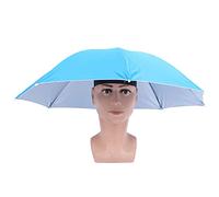TARSHYRY Chapeau Parapluie de Pêche Pliable et Réglable, Casquette de Pluie pour la Pêche en Plein Air, la Randonnée, Chapeaux de Parapluie pour Adultes, Casquette Pliante pour Fête en (Bleu Clair)
