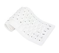 TARSHYRY Clavier en Silicone, Résistant à l'huile, Léger, Portable, Silencieux, Doux, Confortable, Pliable, Enroulable, Filaire USB, avec Une Bonne Résilience et Ne Se Décolore Jamais, (White)