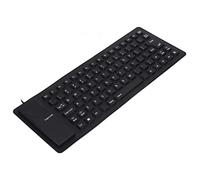 TARSHYRY Clavier en Silicone, Résistant à l'huile, Léger, Portable, Silencieux, Doux, Confortable, Pliable, Enroulable, Filaire USB, avec Une Bonne Résilience et Ne Se Décolore Jamais, (Black)