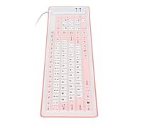 TARSHYRY Clavier Mécanique, Clavier de d'ordinateur en Silicone Pliable avec 103 Touches USB Silicon Pliable Muet Muet de Type de pour PC pour PC (Pink)
