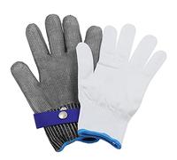 TARSHYRY Coupés, Anti-coupures, en Maille Métallique, de Travail de sécurité, en Maille pour le Travail à la Tronçonneuse de Coupe de Viande (L)