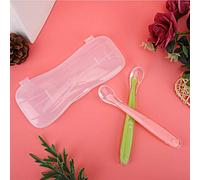 TARSHYRY Cuillères de bébé, Cuillères en Silicone bébé Silicone Baby Nething Spoons Baby Training Spoon pour Tout-petits Micro-ondes, Lave-vaisselle et Congélateur (Vert + rose)
