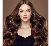 TARSHYRY Dans les Extensions de Cheveux Scintillantes étincelantes Extensions de Cheveux Chauffant la Perruque de Fée pour Fêtes Festivals de Fibre Polyester 19,6 Pouces 6 Pcs Multipliés (rouge)
