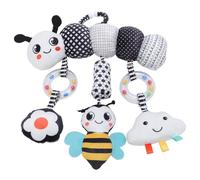 TARSHYRY Décor Suspendu en Peluche Fait à la Main avec Carillons éoliens, Jouet Mural en Peluche Noir et Blanc pour Décoration de Lit ou de Chambre d'enfant