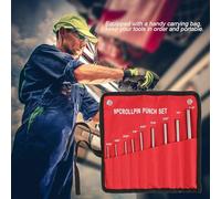 TARSHYRY Ensemble de 9 Poinçons et Burins en Acier Longs pour Machines, Travail du Bois et Réparation Automobile, Comprenant des Outils de Poinçonnage à Rouleau avec Sac de Rangement Portable