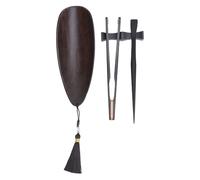 TARSHYRY Ensemble D'ustensiles de Cérémonie du thé Chinois, élégant Support de Cuillère à thé en Bois Noir, Accessoires Complets D'art du pour les Amateurs et les Passionnés de