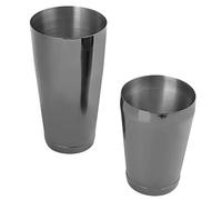 TARSHYRY Ensemble Shaker à Cocktail Boston en Acier Inoxydable avec étain, Outils de Mélange de Barres pour la Préparation de Boissons, Kit de Barman à Usage Domestique ou Professionnel (BLACK)