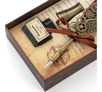 TARSHYRY Ensemble Stylo Plume et Encre de Style Européen Rétro, avec Kit de Tampons de Cire à Cacheter pour une écriture élégante (WINE RED)