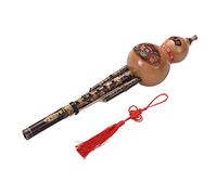 TARSHYRY Flûte de Drone, Flûte Chinoise avec étui Chinois Fait la Main à la Main Noire Hulusi Gourd Cucurbit Instrument de Musique Ethnique clé de C.