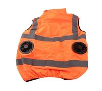 TARSHYRY Gilet de Refroidissement pour Les Vêtements d'été avec des Bandes Réfléchissantes et Un Ventilateur 5V intégré pour Les Activités de Plein Air (Orange Fluo #12)