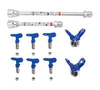 TARSHYRY Jeu de Buses de Pulvérisation de Peinture pour Pistolet de Pulvérisation sans Air, Embouts 211 313 319 415 517 623 avec Tiges d'extension et Sièges de Buse, Bleu