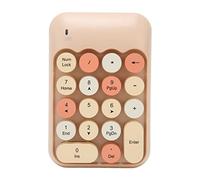 TARSHYRY Keycaps Ronds Rétro Fil Clavier de Mini Numéro avec Récepteur USB pour Les Utilisateurs D'ordinateurs Portables (Couleur de thé au Lait Couleur mélangée)