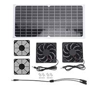 TARSHYRY Kit de Ventilateur à énergie Solaire 16W, Double Ventilateur D'extraction avec Panneau Solaire Monocristallin pour Maison d'animaux Domestiques, Poulailler, Hangar, Grenier