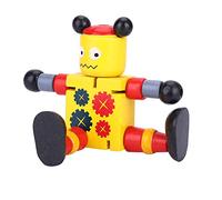 TARSHYRY Kits de Construction en Bois pour Enfants, Jouet Astrobot Jouet Robot en Bois avec Son Kit de Construction de Robot de Conception Flexible pour Les Garçons et Les Filles (Yellow)