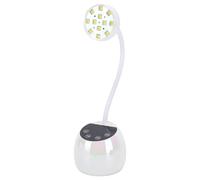TARSHYRY Lampe à Ongles à Col de Cygne Rechargeable à Séchage Rapide, Lampe LED sans Fil pour Manucure avec Capteur Infrarouge pour Vernis Gel, Utilisateurs à (Blanc galvanisé avec capteur
