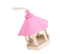 TARSHYRY Mangeoire à Oiseaux en Bois Faite à la Main pour Une Utilisation en Extérieur, Volière Suspendue avec Toit, Adaptée aux Perroquets et aux Oiseaux de Taille Moyenne, Finition en Bois Naturel