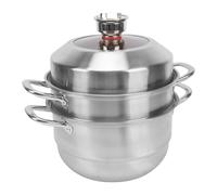 TARSHYRY Marmite à Vapeur en Acier Inoxydable à 3 Couches de Grande capacité avec Minuterie, Parfaite pour les Cuisinières à Induction, Maintenant avec un Design Multifonction pour les