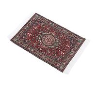TARSHYRY Mini Meubles pour Dollhouse, Doll House Accessories 1:12 Dollhouse Toven Tapis Miniature Rug Doll House Decoration Tapis Kid Accessoires (Satin Rouge)