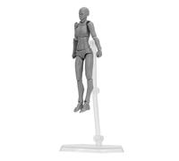 TARSHYRY Modèle de Figurine en PVC, Dessin de Figurine d'action avec Support de Socle articulé Mobile, Modèle d'artiste, Mannequin de Dessin Posable pour Peinture, Croquis, Cadeaux de (Femelle Grise)