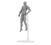 TARSHYRY Modèle de Figurine en PVC, Dessin de Figurine d'action avec Support de Socle articulé Mobile, Modèle d'artiste, Mannequin de Dessin Posable pour Peinture, Croquis, Cadeaux de (Mâle Gris)