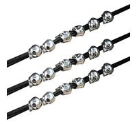 TARSHYRY Ornement des Cheveux Squelettes 3D Gothic Punk Rétro Rope Coiffe Elastic Hair Bands For Women Girls Party Halloween Party Accessory Bronze Antique Silver 86cm 20g (Argent antique + corde