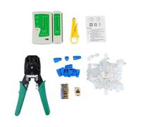 TARSHYRY Outil de Sertissage RJ45 Kit de Testeur de Sertissage de Câble Réseau Outils de Sertissage RJ45 RJ11 avec Testeur de Dénudeur 100 Pièces Connecteurs Kit D'outils de Sertissage