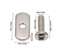 TARSHYRY Pad Eye, Kayak Accessoires M1785 Ensemble de Vis pour Rails de Kayak Accessoires