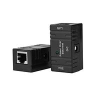 TARSHYRY Paquet de 2 Injecteurs de Puissance PoE Combinateur Ethernet 10/100 Mbps, Module D'injecteur PoE Mural câblé pour L'alimentation Réseau (Black)