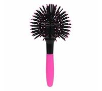 TARSHYRY Peigne à Cheveux Bouclés 3D, Brosse à Cheveux Ronde 3D Haute Température, Peigne à Boule de Massage à 360° pour la Coiffure, Rose