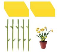 TARSHYRY Pièges Collants Jaunes pour Plantes Volantes, 30 Bandes et 5 Bouchons de Terre, Non Adhésifs, pour Plantes D'intérieur et D'extérieur, Jardin en Pot