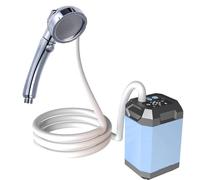 TARSHYRY Portable sans Fil Camping Douche Pompe Électrique Rechargeable Grande Capacité Randonnée Voyager Douche Affichage Numérique Baigner Outil pour L'usage Extérieur (Bleu-2)