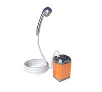 TARSHYRY Portable sans Fil Camping Douche Pompe Électrique Rechargeable Grande Capacité Randonnée Voyager Douche Affichage Numérique Baigner Outil pour L'usage Extérieur (Orange-1)
