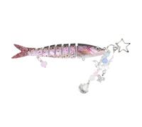 TARSHYRY Porte-clés Poisson Réaliste, 13,5 Cm, en Alliage ABS, œil 3D, Appât de Pêche, Revêtement nacré et Design à 8 Segments, Accessoire pour Sac à Main, Cadeau de Pêche