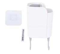 TARSHYRY Porte-ustensiles Mural, Organisateur de Rangement de Cuisine avec Séparateur et Crochets Détachables pour Outils de Cuisine, Essentiels de Salle de Bain (Blanc crème)