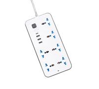 TARSHYRY Power Strip 6 AC Sockets 3 USB 1 Type C Port 6FT Extension Ralle Protector Home Office Dorm (Prise UE)