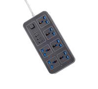 TARSHYRY Power Strip 6 AC Sockets 3 USB 1 Type C Port 6FT Extension Ralle Protector Home Office Dorm (Prise UE)