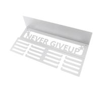 TARSHYRY Présentoir à Médailles, étagère à Trophées en Métal Robuste avec 4 Rangées de Cintres Pouvant Contenir 64 Médailles, Porte- Mural de 16 Pouces de Large pour la (White)