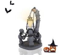 TARSHYRY Quatre Crânes avec Lumières LED Halloween Bloodborne Lampe Horreur Chaîne Zombie Lumières Chambre Chevet Résine Veilleuse Créative Lampe de Bureau
