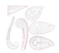 TARSHYRY Règle pour Vêtements, Ensemble D'Outils de Couture, Léger et Multifonctionnel pour Dessiner et Couper, 6 Pièces, Outils de Tailleur en Plastique pour Vêtements