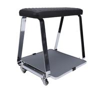 TARSHYRY Repose-Pieds de Pédicure, Coussin en Mousse à Mémoire de Forme Souple, Tabouret de Bain de Pieds, Chariot avec Plateau à Roulettes, Pieds en Acier Inoxydable, Noir, pour Salon,