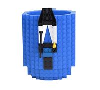 TARSHYRY Tasse à café Créative en Bloc de Construction, Tasse de nouveauté BPA pour Enfants et Adultes, Cadeau de Boisson Interactif Amusant (BLUE)