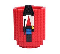 TARSHYRY Tasse à café Créative en Bloc de Construction, Tasse de nouveauté BPA pour Enfants et Adultes, Cadeau de Boisson Interactif Amusant (rouge)