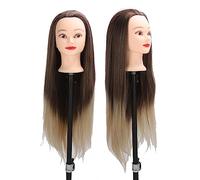 TARSHYRY Tête de Mannequin d'entraînement pour Cheveux Longs et Doux, pour la Pratique du Coiffage, du Tressage et du Repassage, pour le Développement des Compétences en Salon