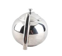 TARSHYRY Théière en Acier Inoxydable, Bouilloire avec Filtre pour Infuser des Feuilles en Vrac et des Sachets de thé, Durable, Poli satiné, sans Danger pour les Amateurs de thé, Argent (1.5L)