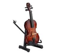 TARSHYRY Violon Miniature en Bois avec Stand, Arc, Mini Violon D'instruments de Musique pour Poupée Accessoires Modèles Décoration de Décoration de Maison Ornement (17cm)